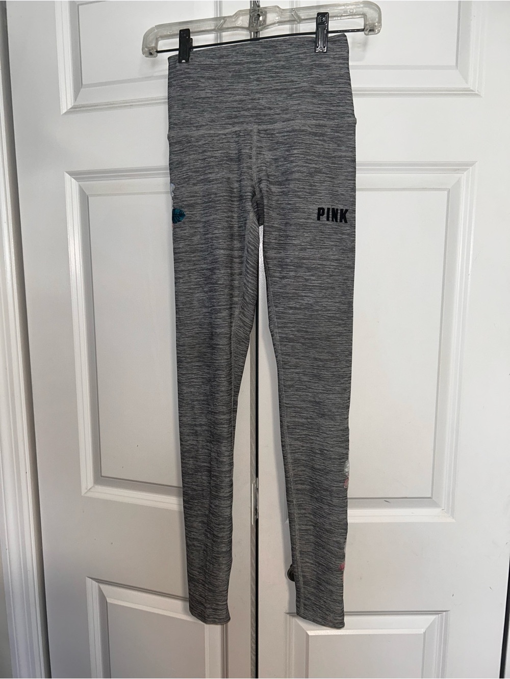 PINK Victoria's Secret Gray Heather Kids Leggings with Logo